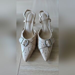 Coutgo Womens Slingback Kitten Heels